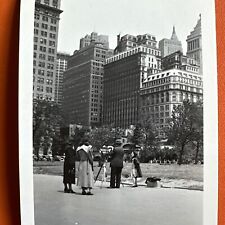VINTAGE PHOTO New York City downtown photographer with camera Original Snapshot picture