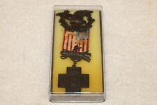 Antique Spanish American War Veterans Medal Badge Numbered 53690 1898-1902 Cuba picture