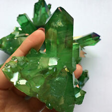Natural Green Crystal Cluster Quartz Stone Gems Healing Mineral Reiki Ornament picture