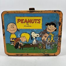 Vintage Peanuts 1950s Lunch Box Orange Charlie Brown Schulz picture