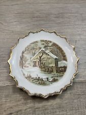 CURRIER and IVES Plate The Old Homestead in Winter Collectible 7.25 inches picture