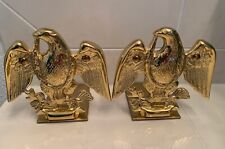 Vintage Baldwin Brass Eagle Set of Two Bookends Solid Forged Brass USA picture