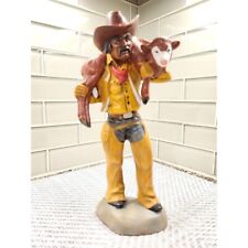 Vintage Western Cowboy Caballero Wrangler Hand Painted Ceramic Statue 10