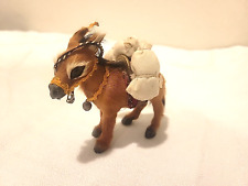 Vintage Real Fur Donkey Burro with Packs Figure Figurine picture