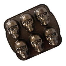 Bronze Cast Aluminum Skull Cakelet Pan 5 Cup 11.8