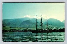 Lahaina HI-Hawaii, Carthaginian Boat, West Maui Mountains, Vintage Postcard picture