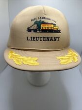 Vtg Union Pacific 1992 Beet Campaign Lieutenant Brown Foam Trucker SnapBack Hat picture