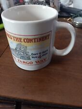 U.S. OLD WEST RAILROAD TRAIN ADVERTISING Wells Fargo Cup / Mug, VINTAGE picture