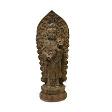 Chinese Rustic Wood Bodhisattva Kuan Yin Tara Standing Buddha Statue ws2733 picture