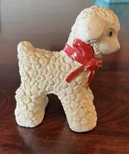 Vintage Small Carnival Chalk Ware Lamb Figurine/Red Ribbon/Prize/Kitsch/Nursery picture