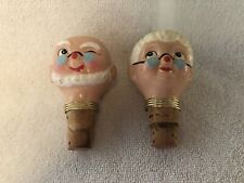 Vintage Pair Old Couple Character Bottle Stoppers picture