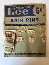 VTG 1940's Genuine LEE'S HAIR PINS Display / 2 Original Packs Attached 5 cents picture