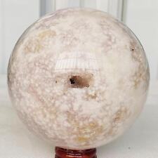 1780g Natural Cherry Blossom Agate Sphere Quartz Crystal Ball Healing picture