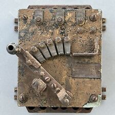 Antique 1901 Knife Switch Slate Copper Early Motor STEAMPUNK Electric Laboratory picture