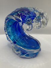 Art Glass Sculpture Paperweight Dynasty Gallery Ocean Tropic Wave picture