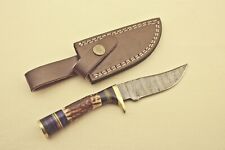 Custom Collectible Handmade Damascus fixed blade Knife Beautiful Bolster handle picture