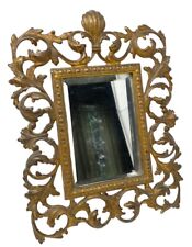8-1/2” X 12” ORNATE VICTORIAN BRASS EASEL VANITY MIRROR, BEVELED GLASS,MARK 8655 picture