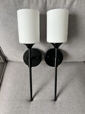Mid Century Modern Wall Lamp 2 Pack with White Cylinder Glass Shades picture
