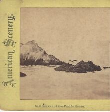 Seal Rocks, Pacific Ocean, San Francisco, California, ca 1880's Stereoview Card picture