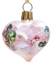 Vintage NATALIE SARABELLA Mini Heart Shape Floral German Ornament picture