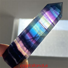 1pc Natural Rainbow fluorite obelisk quartz crystal wand point gem reiki healing picture