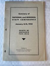 BSA * LITERATURE * SUMMARY OF NATIONAL AND REGIONAL STAFF CONFERENCE 1932 picture