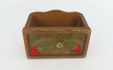 Gamut Designs Wood Recipe Box Acrylic Front Embedded Strawberries Flower 4