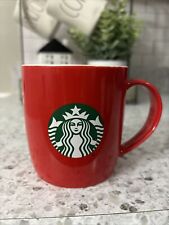 Starbucks 2021 Red 11 Ounce Coffee Mug Green Logo Excellent Condition picture