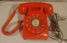 Howard Johnson Orange Rotary Phone Table Top W/ Red Message Light Works READ VTG picture