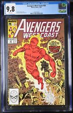 AVENGERS WEST COAST #50 CGC 9.8, 1989, ORIGINAL HUMAN TORCH COVER picture