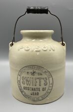 Antique Swift's Arsenate of Lead Poison Crock - Merrimac Chemical Co Boston USA picture