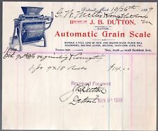 Original 1899 Illustrated Billhead for An Automatic Grain Scale by J.B. Dutton picture