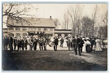 1908 Parade Band New Holstein Wisconsin WI RPPC Photo Posted Antique Postcard picture