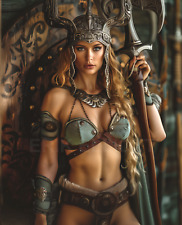 11x14 Signed Photo ART PRINT Pretty Sexy Viking Woman Warrior Photograph Picture picture