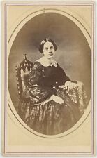 Early Copy Mounted Photo Woman Rutland, Vermont 1860s CDV Carte de Visite X727 picture