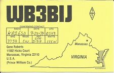 Vintage WB3BIJ Manassas Virginia USA 1979 Amateur Radio QSL Card picture
