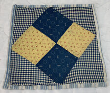 Vintage Antique Patchwork Quilt Table Topper, 4 Patch, Early Calicos, Navy picture