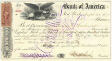 Bank of America - 1870's dated Classic Banking Stock Certificate - Great History picture