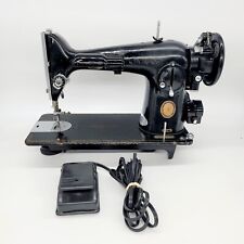 Vintage 1956 Singer Sewing Machine 201- AM553409 Black w/ Mercury Electric Pedal picture