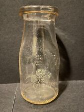 Vintage 1970s Clover Dairy Products Half Pint Glass Milk Bottle picture