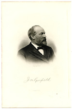 JAMES A GARFIELD, President/Assassinated/Civil War General, Steel Engraving 9744 picture