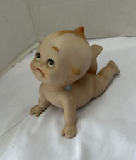 Vintage Lefton Bisque Kewpie Doll Baby Sad Face Big Eyes Figurine 4.5