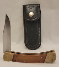 Vintage KABAR 1189 Stainless Lockback Folding Hunting Knife w/Sheath Made in USA picture