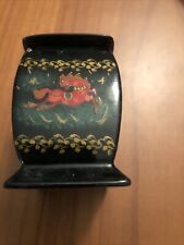 Russian square lacquered box. Hand painted. Lacquered square Russian box.... picture