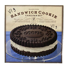 Williams Sonoma Chocolate Sandwich Cookie 2 Pan Non Stick Cake Set Original BOX  picture