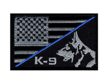 K-9 Usa American Flag Thin Blue Line Police Swat HOOK FASTENER Patch((PK-1B) picture