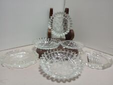 Lot of 6 Clear Glass Coasters 3 of One Kind, 3 Odd picture