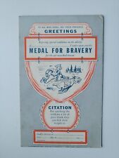 Military Comic MEDAL FOR BRAVERY Citation Exhibit Supply Vintage Postcard  picture