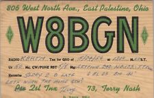 vintage amateur ham radio QSL postcard W8BGN Terry Nash 1959 East Palestine Ohio picture