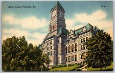 Vtg Pottsville Pennsylvania PA Court House 1940s View Linen Postcard picture